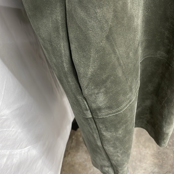 Philosophy moleskin/faux suede lightweight jacket w/scarf, size large, olive - Picture 4 of 13